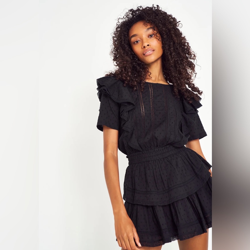 LoveShackFancy Natasha Black Dress